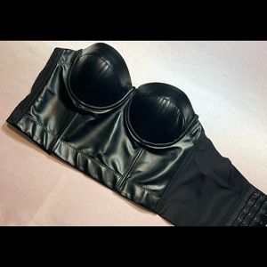 Black Leather Bustier Top